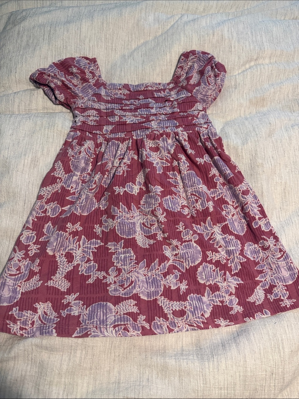 OshKosh B'gosh Mauve Floral Smocked Dress with Lavender Print